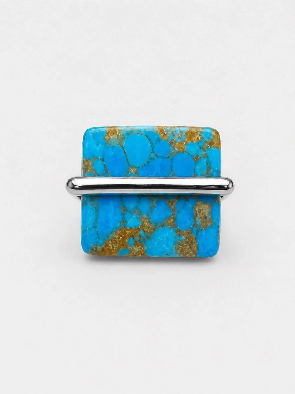 New. Turquoise Statement Ring Silver Tone‎ Geometric Cocktail Ring Size 7